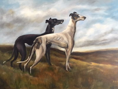 Study of Greyhounds Oil 36x24