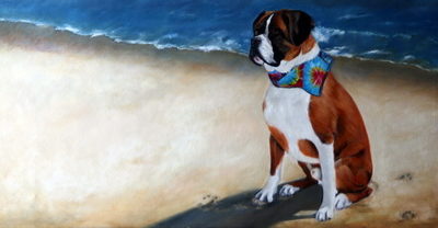 "DOG DAY AFTERNOON" 36X18 OIL