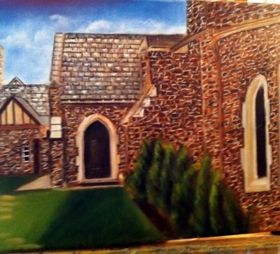 "ST. LUKES EPISCOPAL CHURCH" 11X14 OIL Plein Air