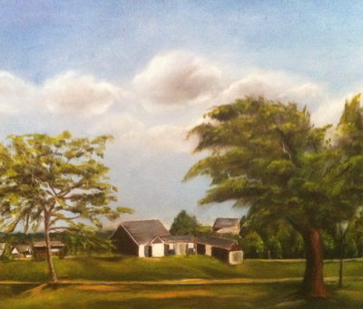 "WAINSCOTT FARM" 11X14 OIL Plein Air